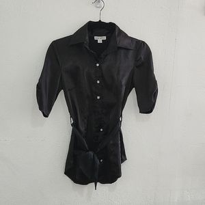 Black silky blouse